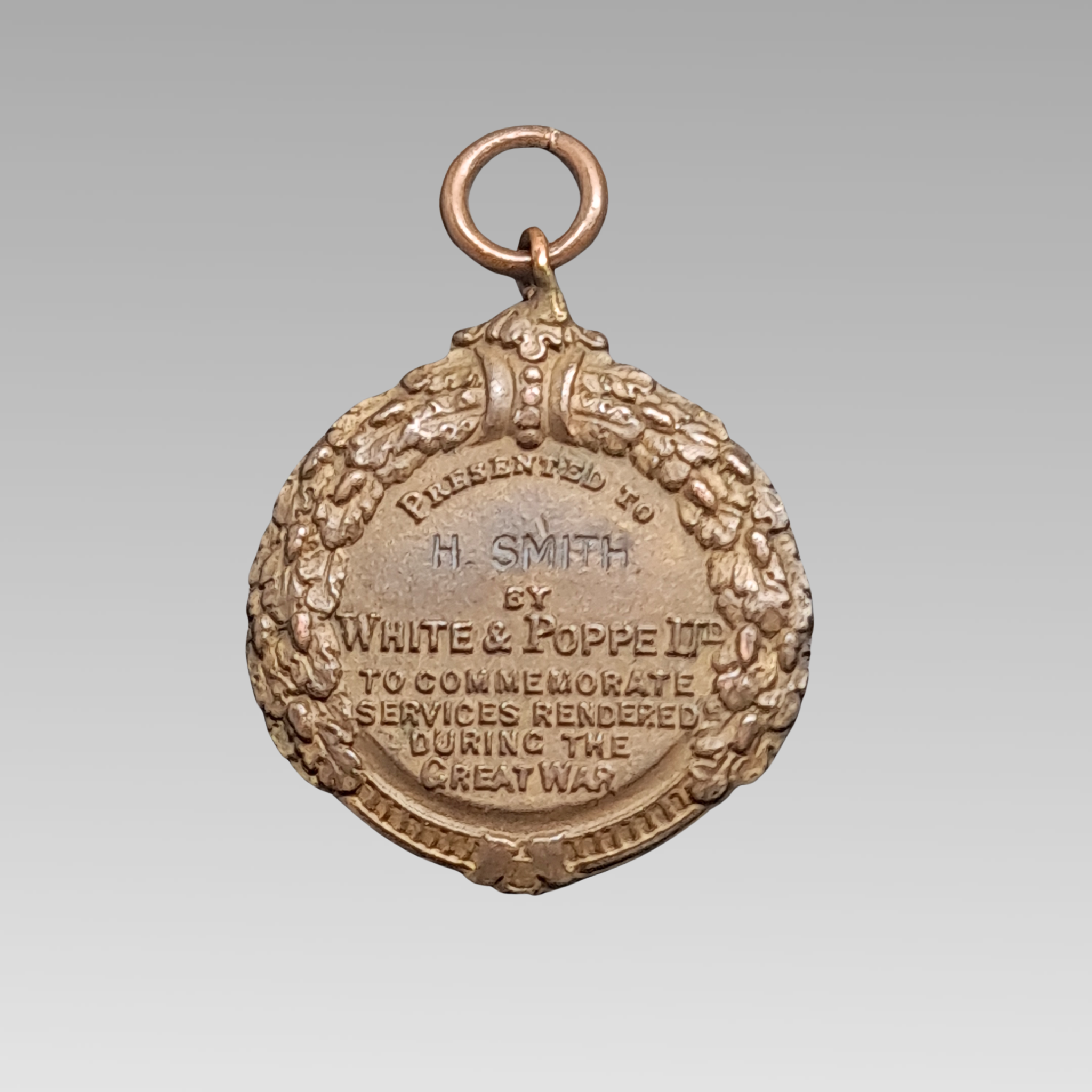 WW1 White & Poppe Ltd Named Service Medal 1919 Bronze