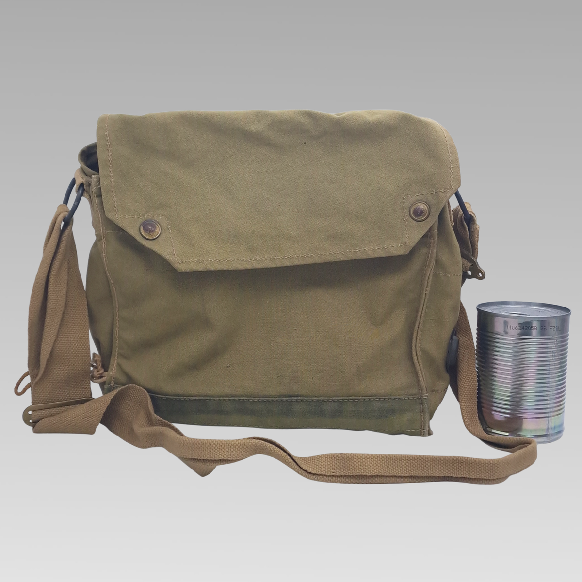 WWII Commonwealth Gas Mask Respirator Transit Bag Canvas Named