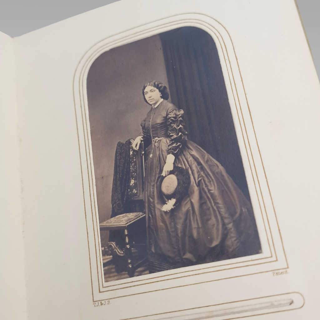 Victorian CDV Photo Album c1860s-1880s 37 Portrait Photographs