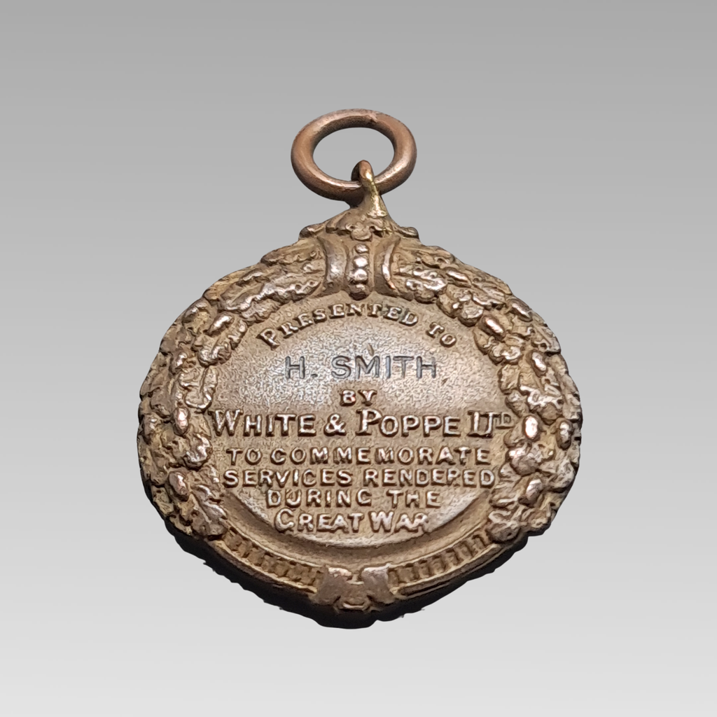 WW1 White & Poppe Ltd Named Service Medal 1919 Bronze