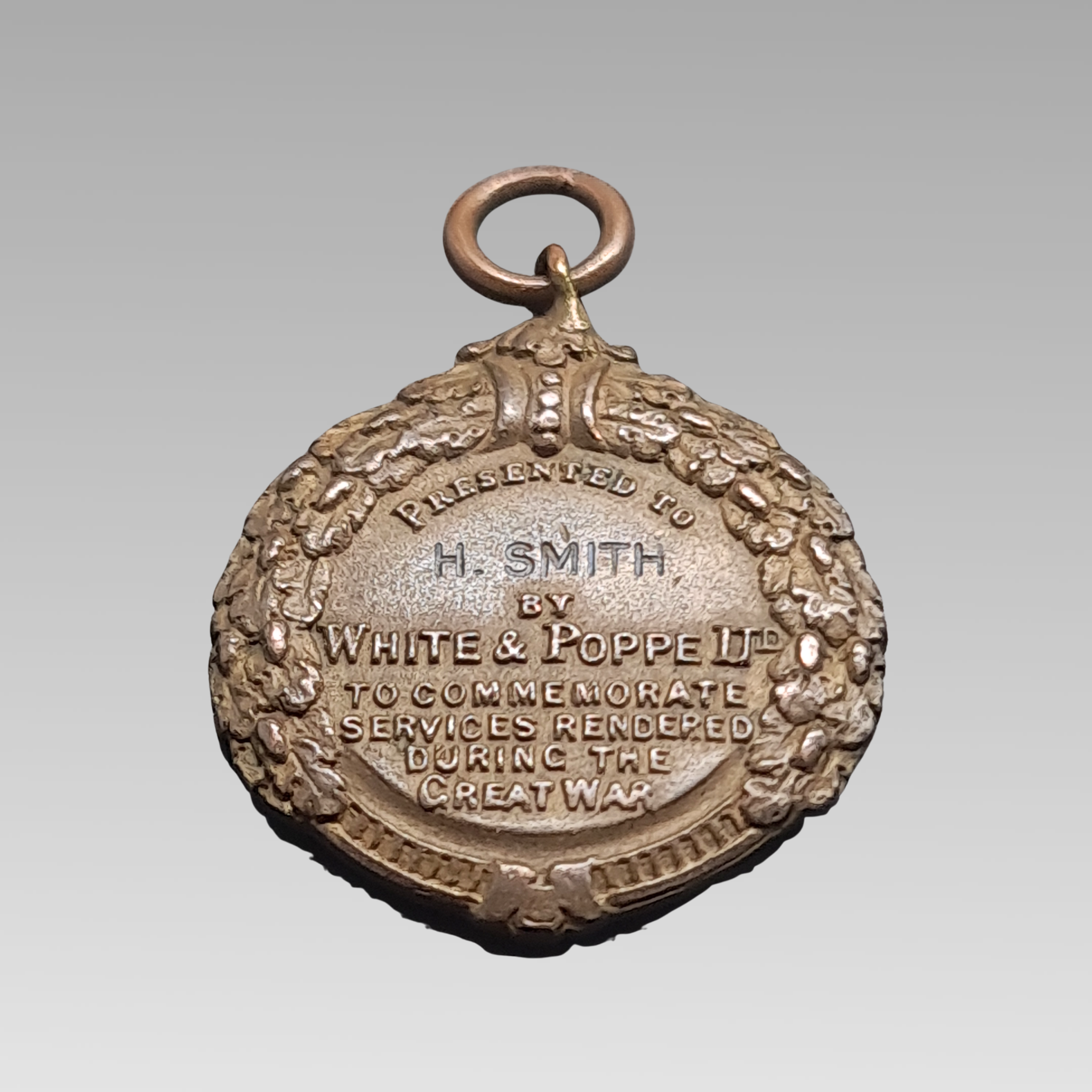 WW1 White & Poppe Ltd Named Service Medal 1919 Bronze