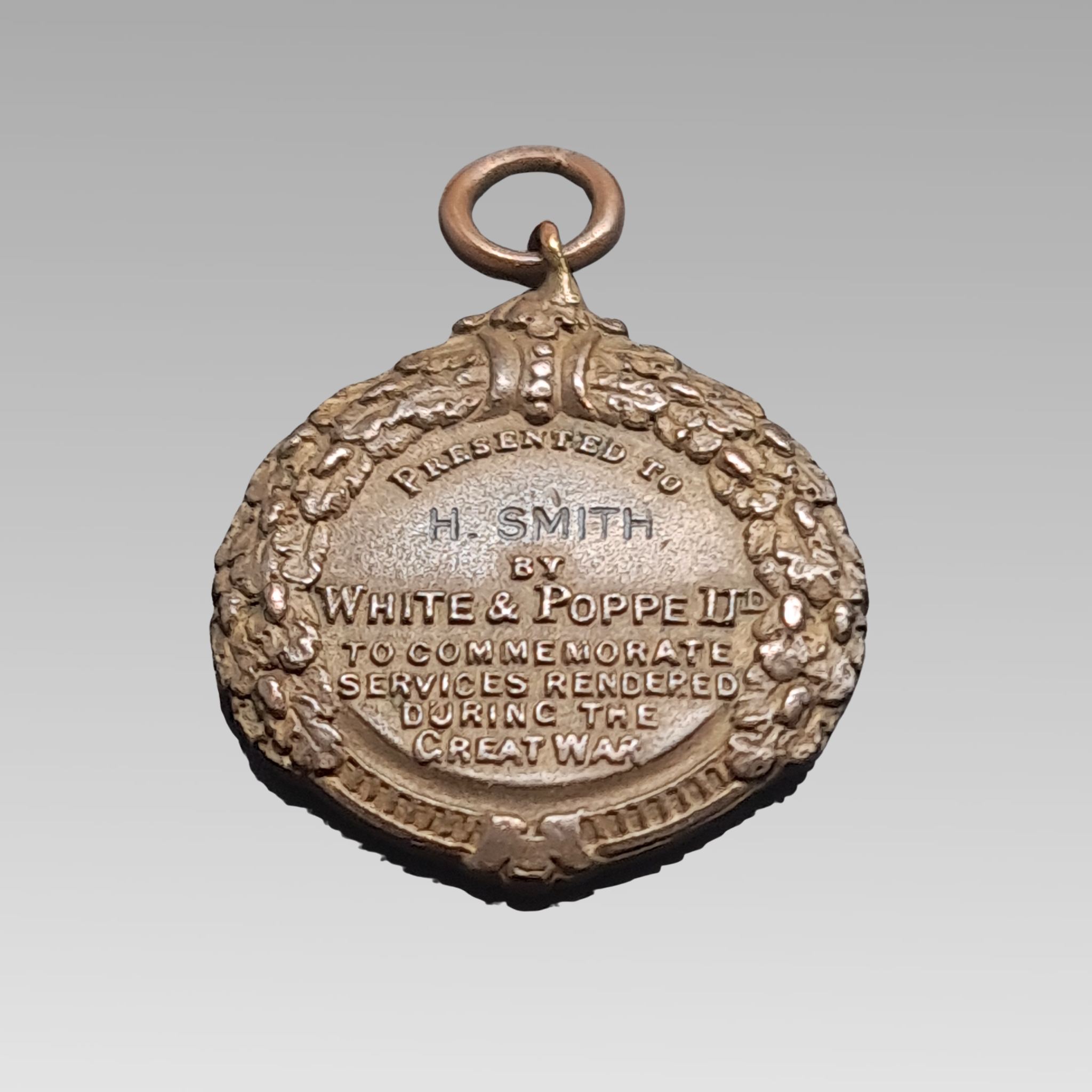 WW1 White & Poppe Ltd Named Service Medal 1919 Bronze