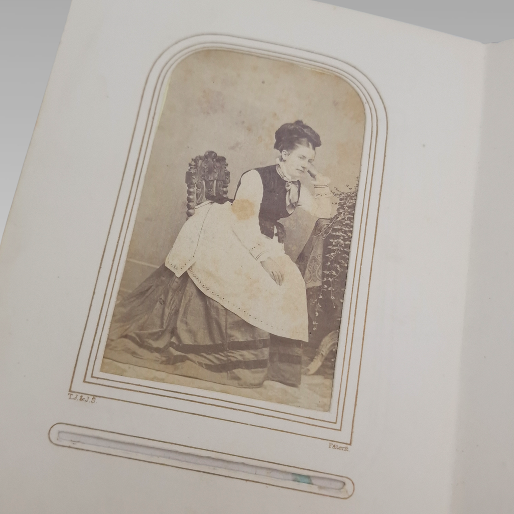 Victorian CDV Photo Album c1860s-1880s 37 Portrait Photographs