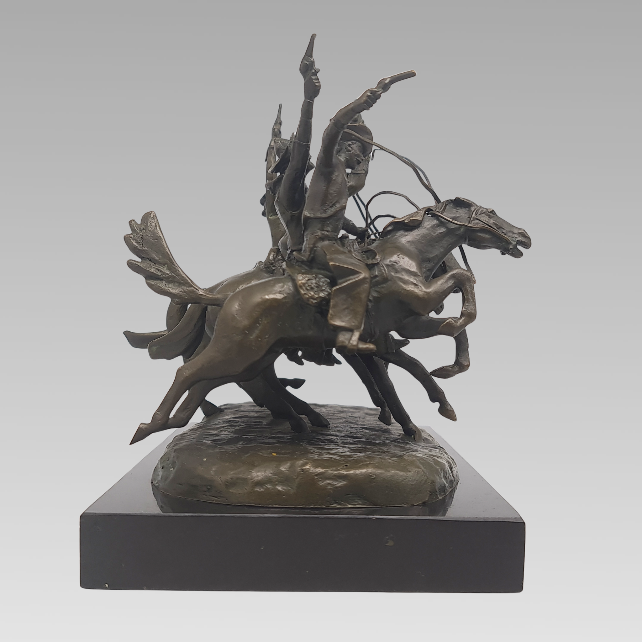 Vintage “Coming Through the Rye” After Frederic Remington Bronze Sculpture c1960