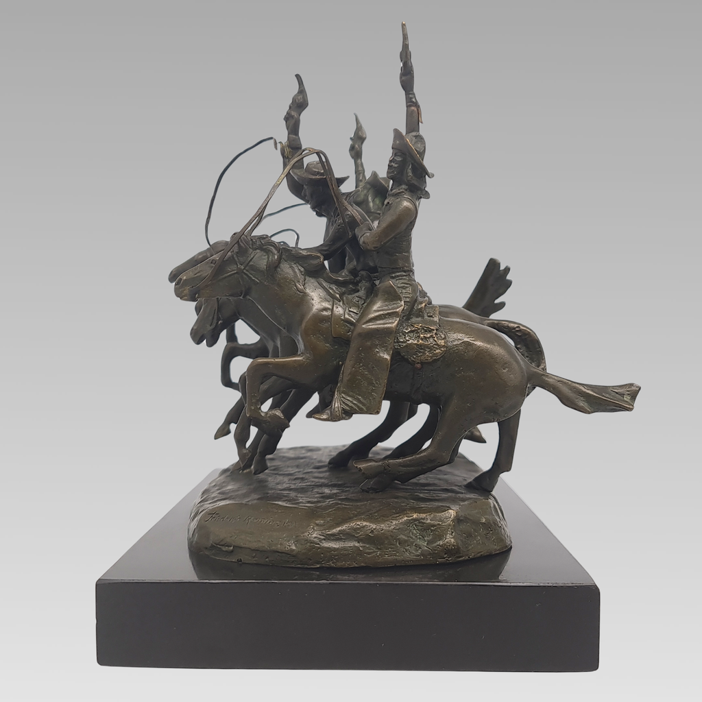 Vintage “Coming Through the Rye” After Frederic Remington Bronze Sculpture c1960
