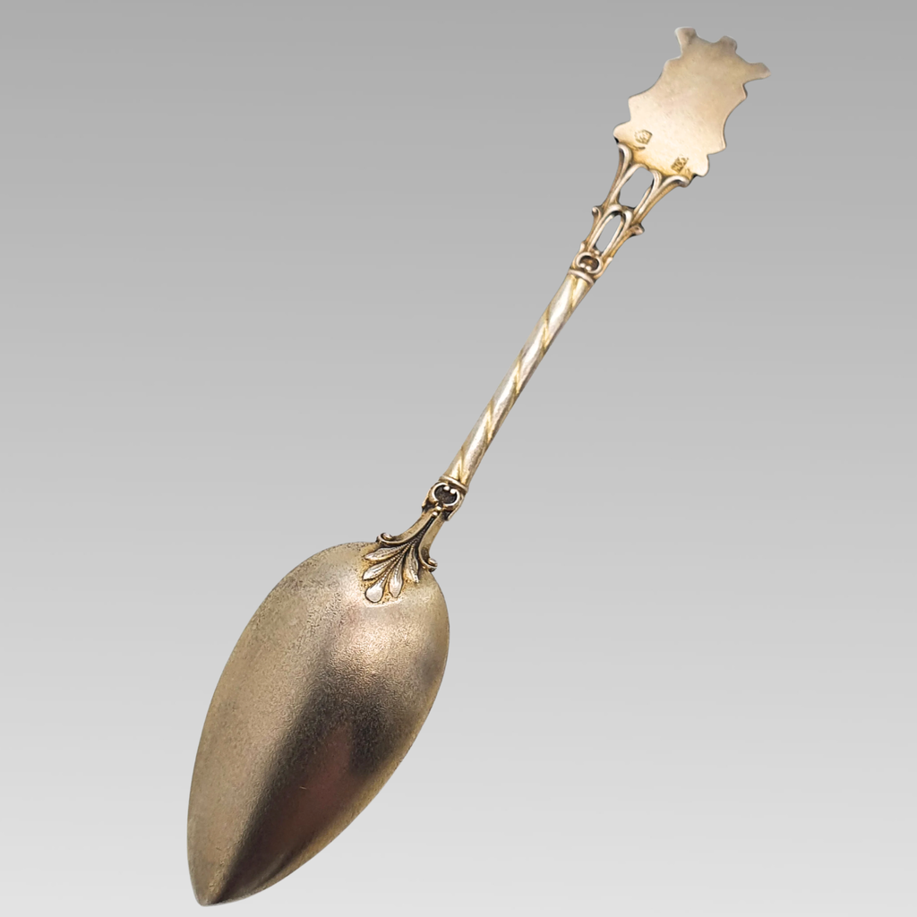 Vintage 800 Silver Enamel Bruxelles Souvenir Spoon 12.5cm