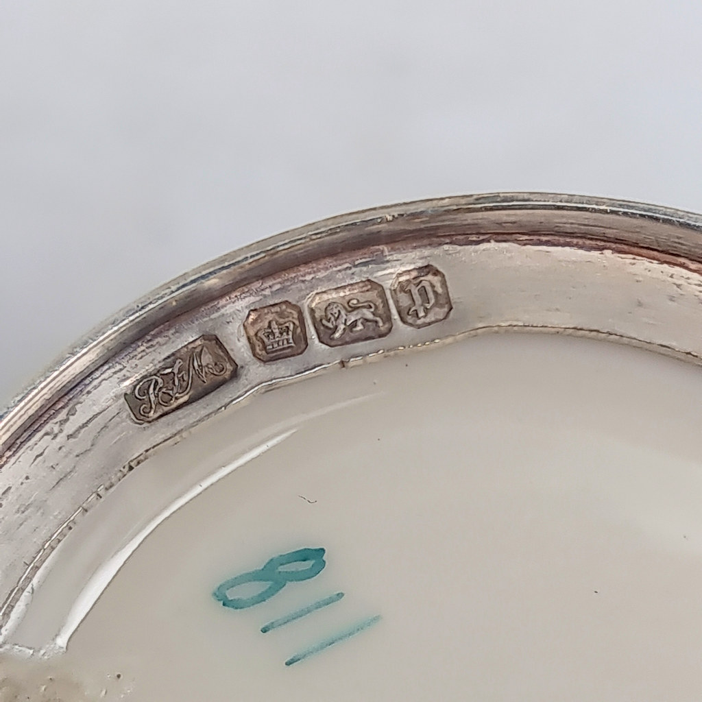 Antique Locke & Co Demitasse Cup Saucer Sterling Silver 1907