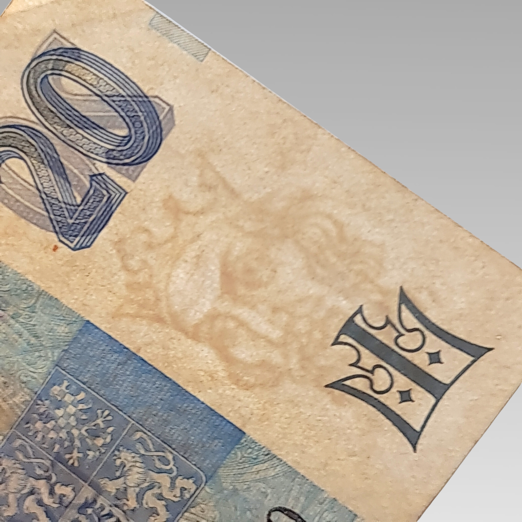 1994 Czech Republic 20 Korun Banknote Low Serial A03 391040
