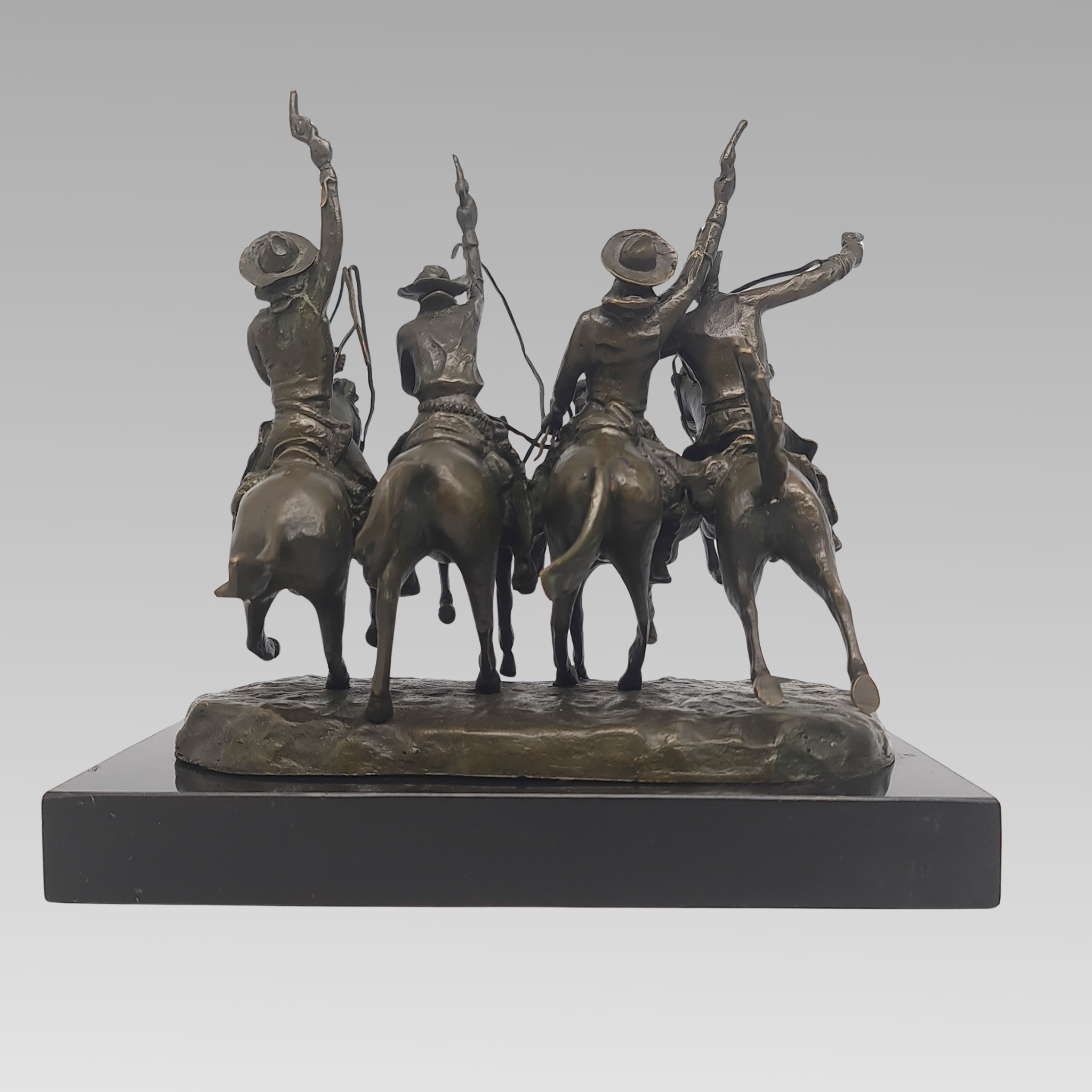 Vintage “Coming Through the Rye” After Frederic Remington Bronze Sculpture c1960