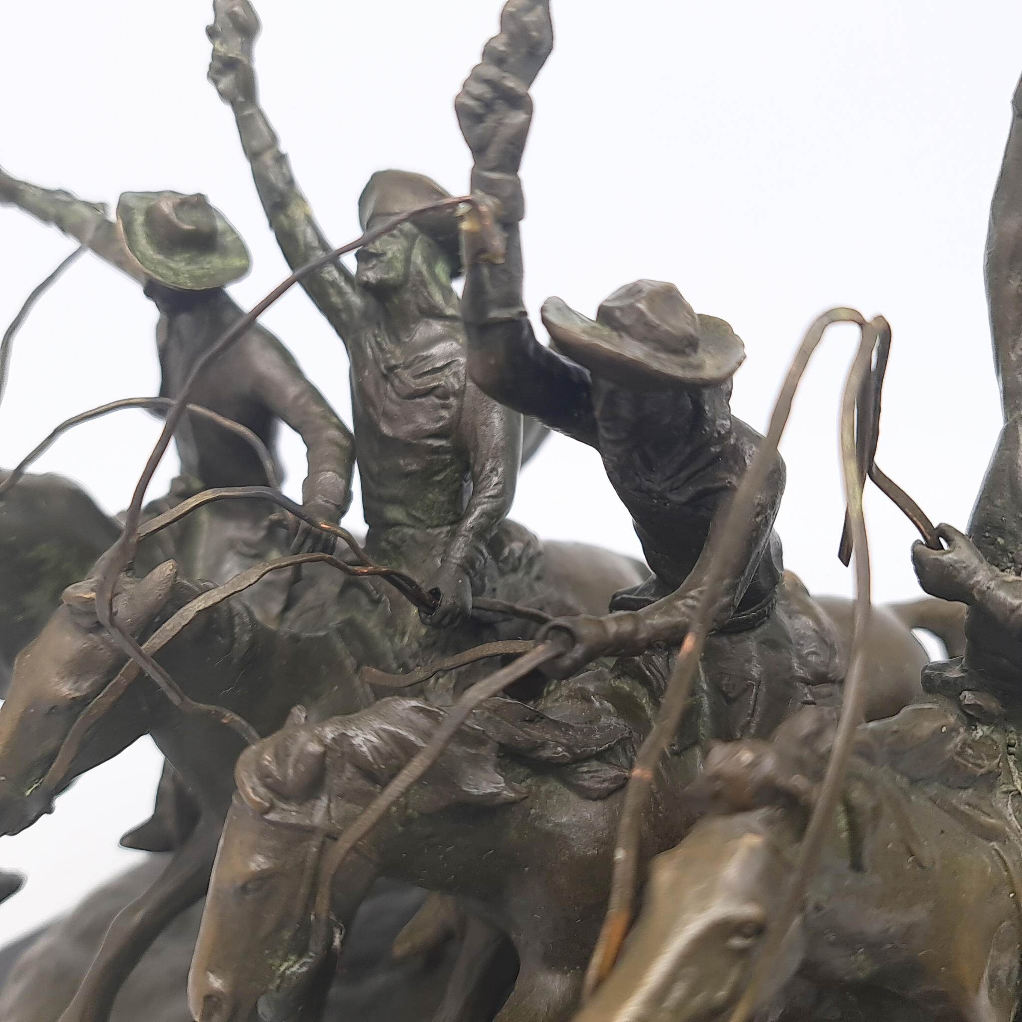 Vintage “Coming Through the Rye” After Frederic Remington Bronze Sculpture c1960