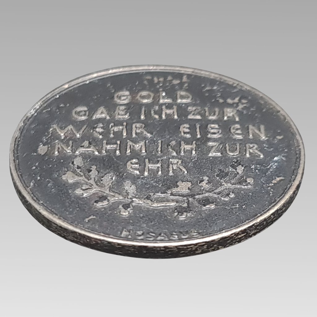 WW1 German Gold for Iron Medal 1916 Hosaeus Iron Token