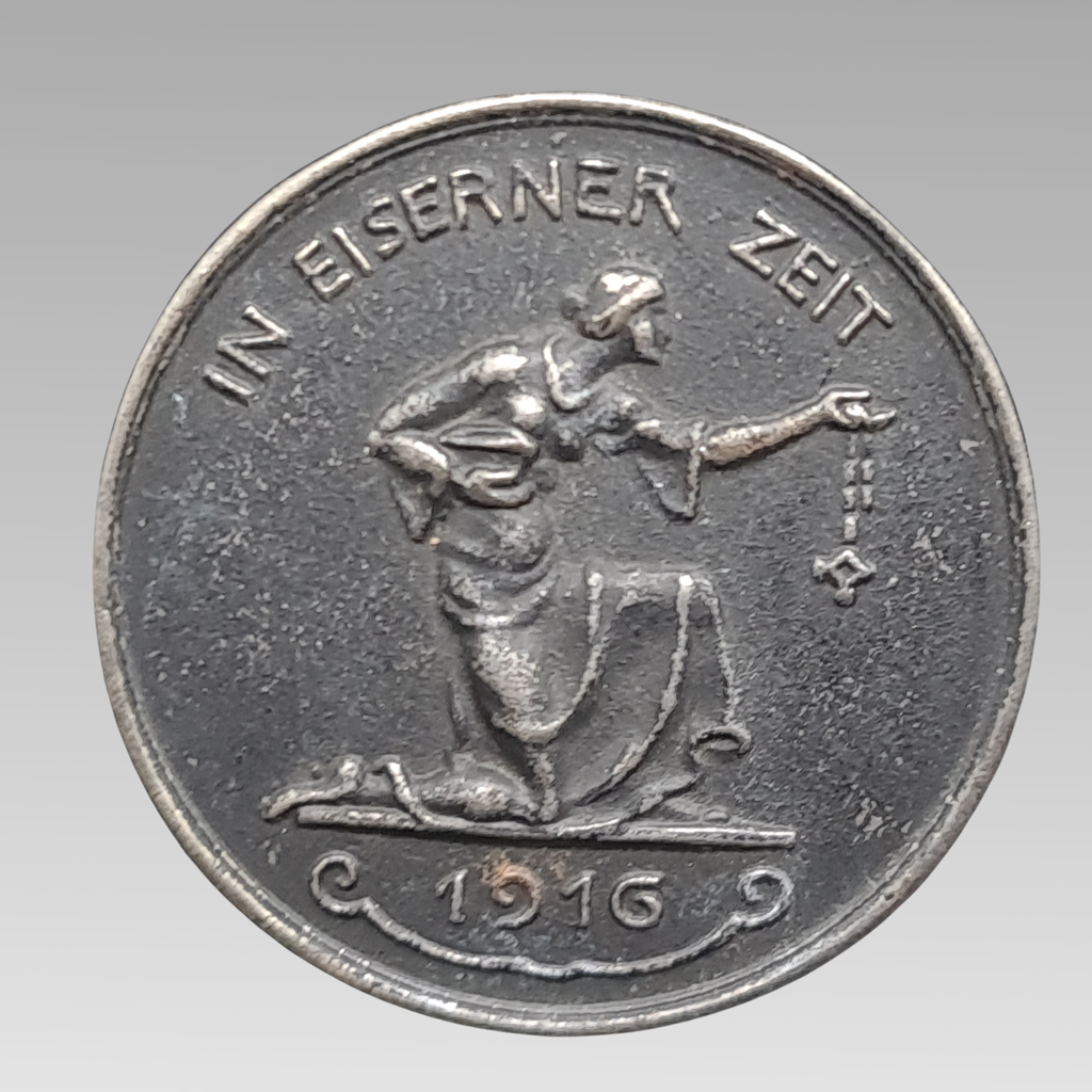 WW1 German Gold for Iron Medal 1916 Hosaeus Iron Token