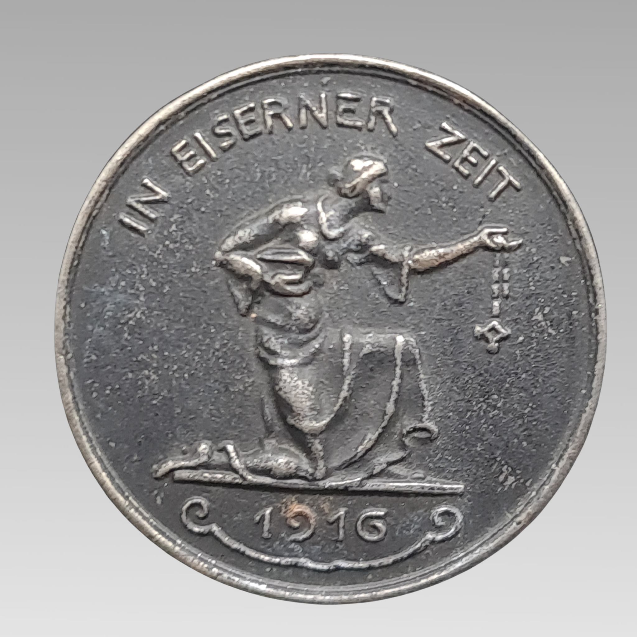 WW1 German Gold for Iron Medal 1916 Hosaeus Iron Token