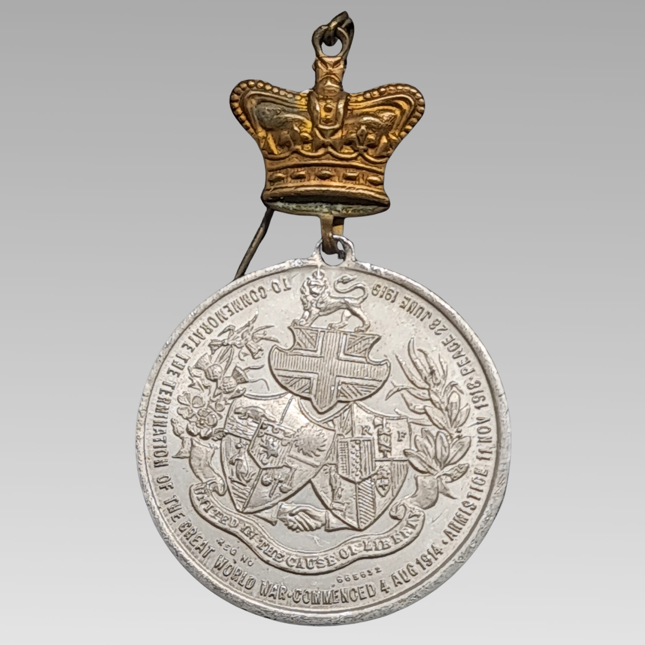 Smethwick 1919 Peace Medal WWI Fenwick Birmingham Crown